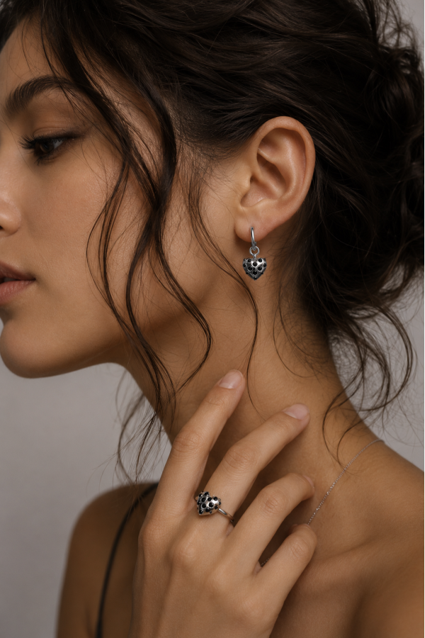 Сережки "Black stone"