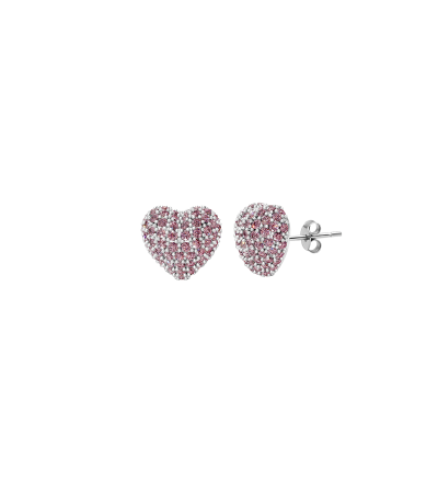Сережки "Fall in love" pink stones