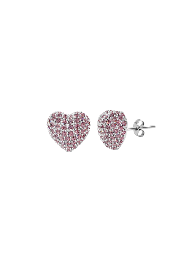 Сережки "Fall in love" pink stones