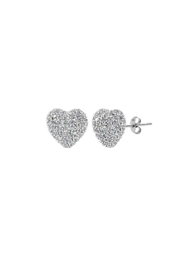 Сережки "Fall in love" white stones