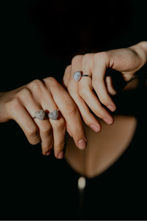 Каблучка "Fall in love"  white stones